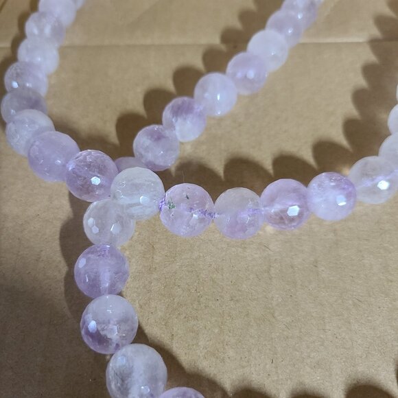 Heavy Lavender Amethyst Purple Beaded Long Necklace - Picture 4 of 4